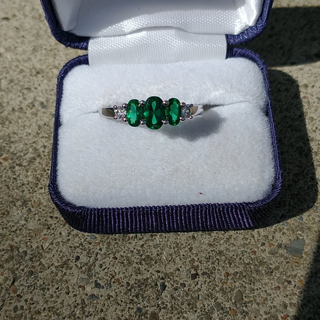 Delightful Deep Green Emerald Ring